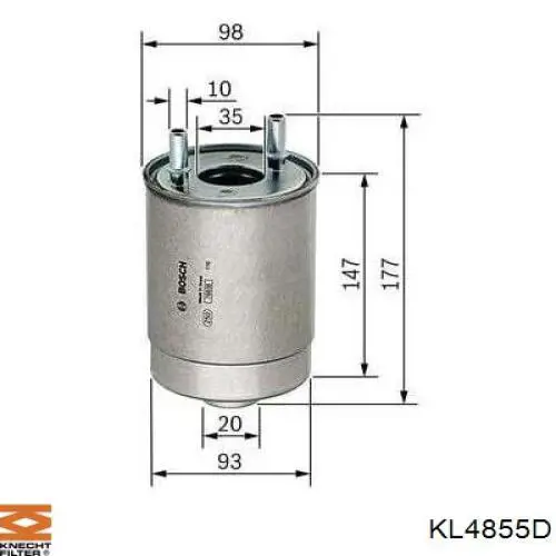 KL4855D Knecht-Mahle filtro combustible