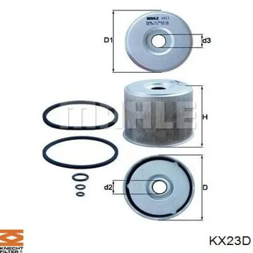 KX23D Knecht-Mahle filtro combustible