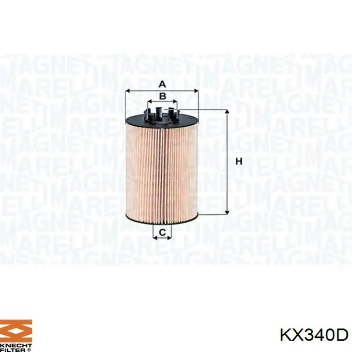 KX340D Knecht-Mahle filtro combustible