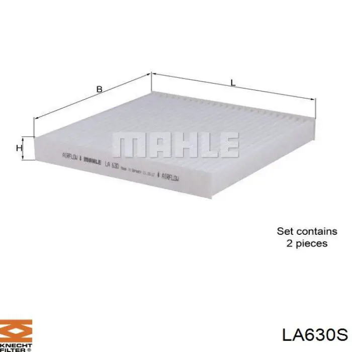 LA630S Knecht-Mahle filtro de habitáculo