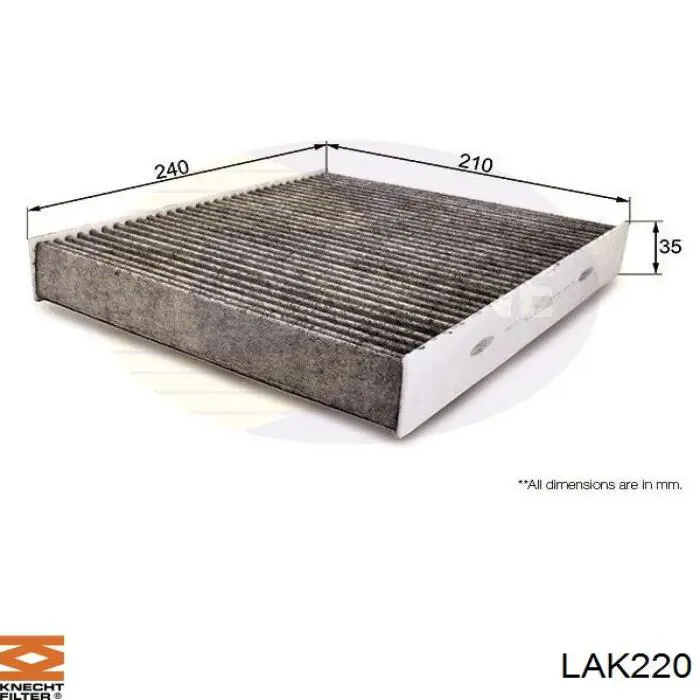 LAK220 Knecht-Mahle filtro de habitáculo