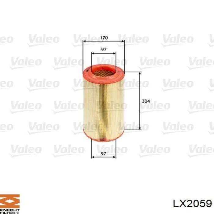 LX2059 Knecht-Mahle filtro de aire