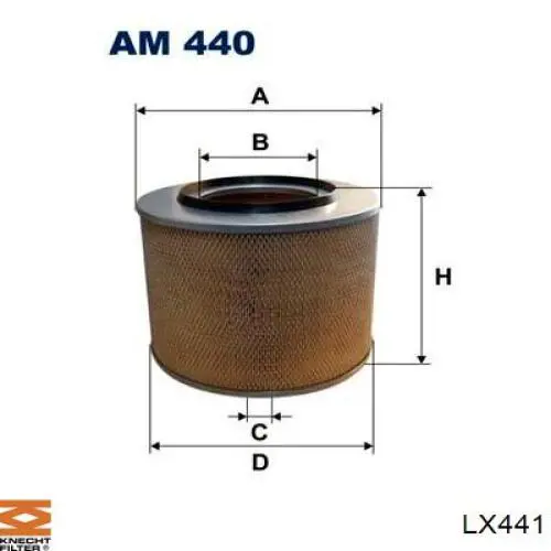 LX441 Knecht-Mahle filtro de aire