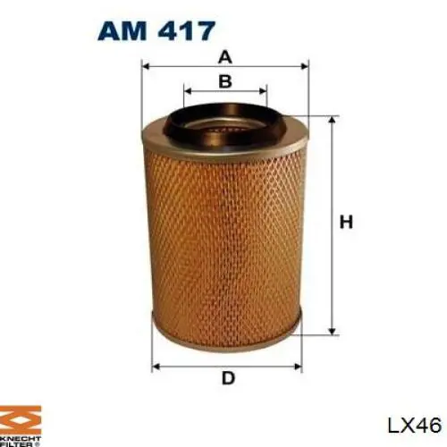 LX46 Knecht-Mahle filtro de aire