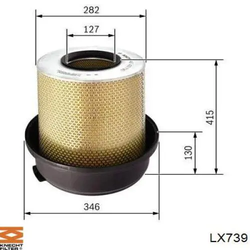 LX739 Knecht-Mahle filtro de aire