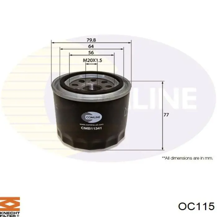 OC115 Knecht-Mahle filtro de aceite