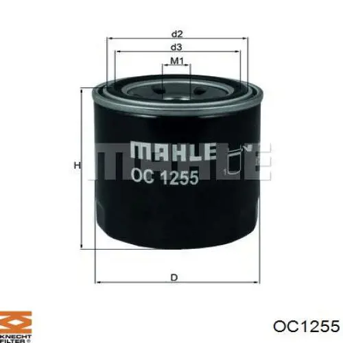 OC1255 Knecht-Mahle filtro de aceite