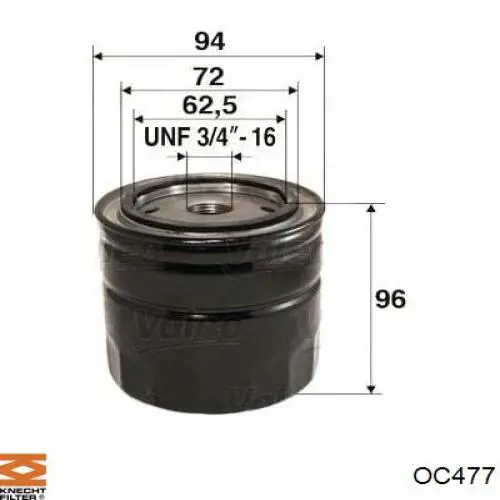 oc477 Knecht-Mahle filtro de aceite