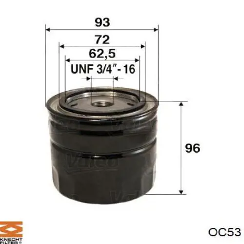 OC53 Knecht-Mahle filtro de aceite