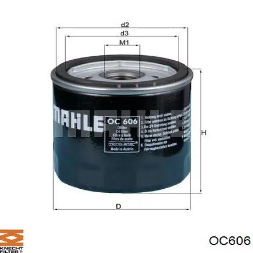 OC606 Knecht-Mahle filtro de aceite