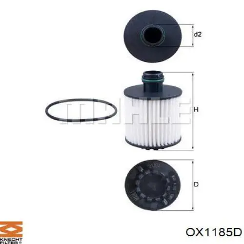 OX1185D Knecht-Mahle filtro de aceite