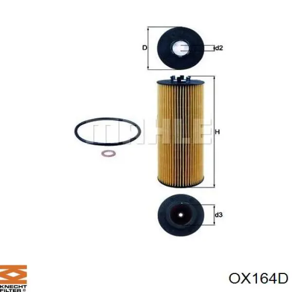 OX164D Knecht-Mahle filtro de aceite