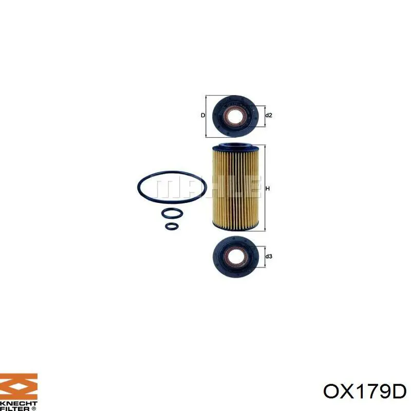 OX179D Knecht-Mahle filtro de aceite