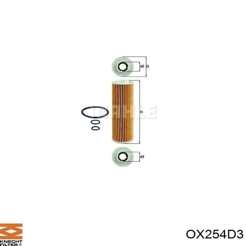 OX254D3 Knecht-Mahle filtro de aceite