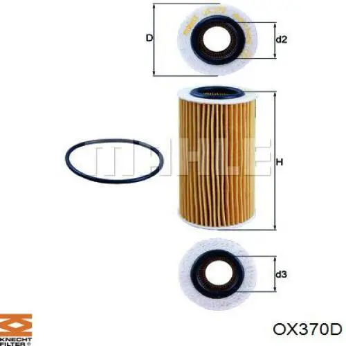 OX370D Knecht-Mahle filtro de aceite