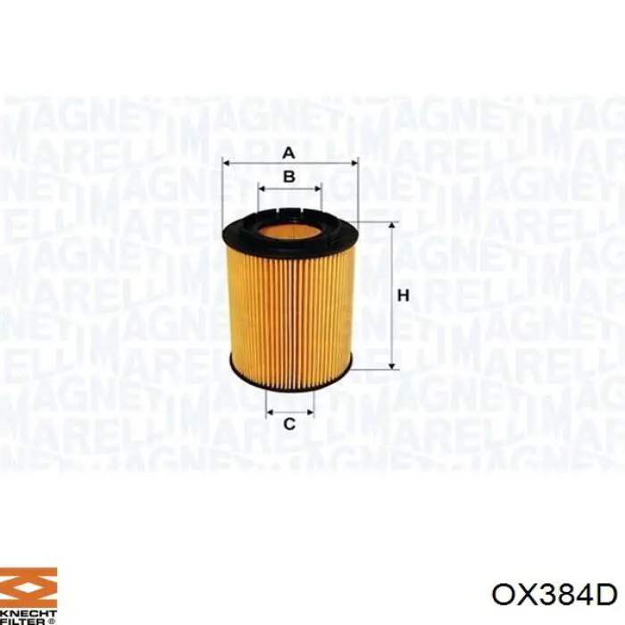 OX384D Knecht-Mahle filtro de aceite