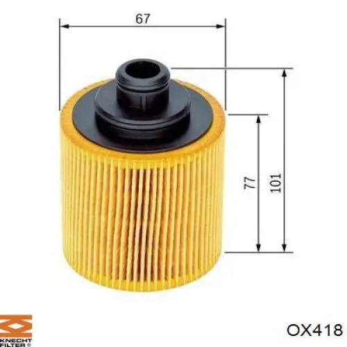 OX418 Knecht-Mahle filtro de aceite