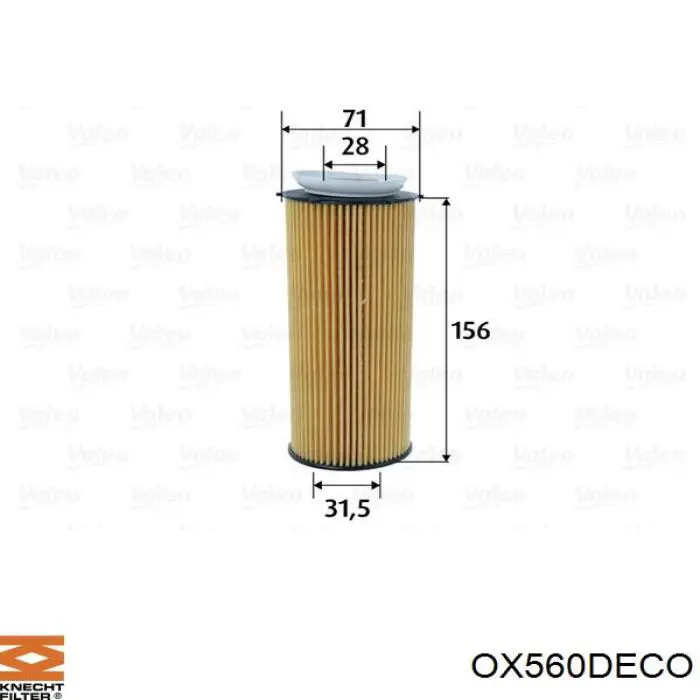 OX560DECO Knecht-Mahle filtro de aceite