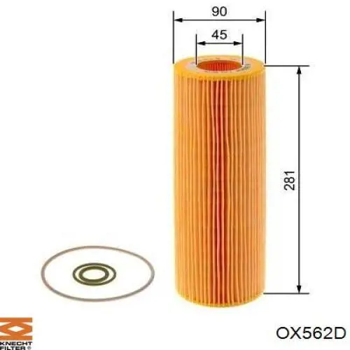 OX562D Knecht-Mahle filtro de aceite