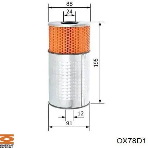 OX 78D1 Knecht-Mahle filtro de aceite