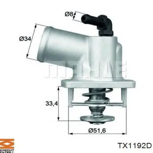 TX 11 92D Knecht-Mahle termostato, refrigerante