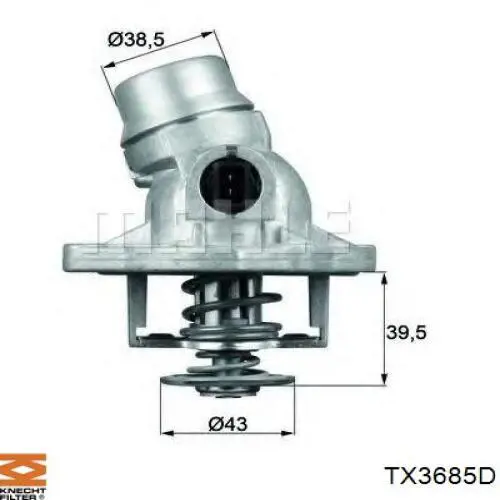 TX3685D Knecht-Mahle termostato, refrigerante