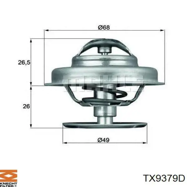 TX9379D Knecht-Mahle termostato, refrigerante