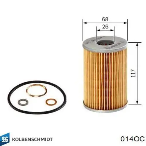 014-OC Kolbenschmidt filtro de aceite