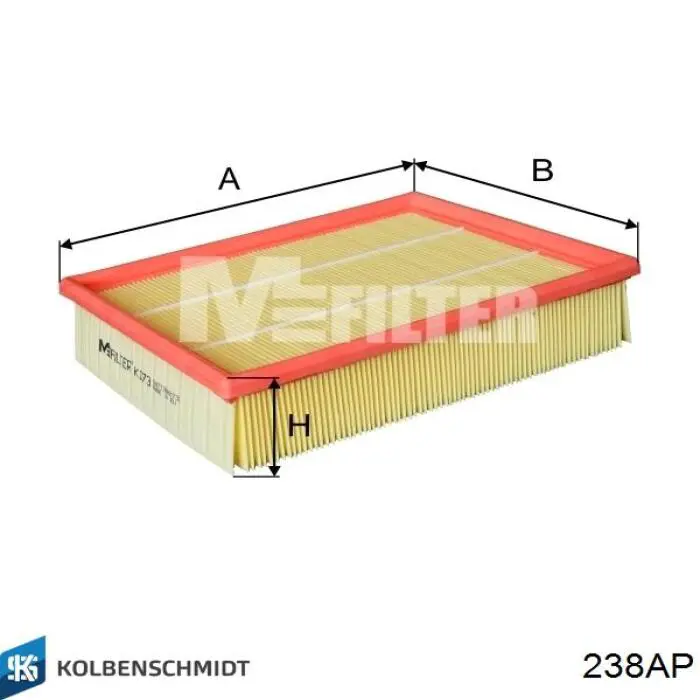 238AP Kolbenschmidt filtro de aire