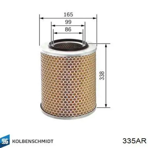 335AR Kolbenschmidt filtro de aire