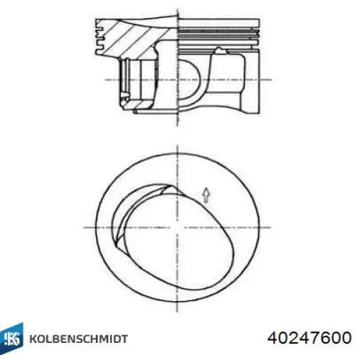 Pistón completo para 1 cilindro, STD Kolbenschmidt 40247600