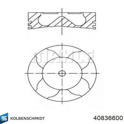 40836600 Kolbenschmidt pistón completo para 1 cilindro, std