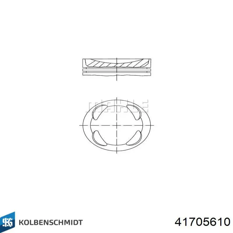 41705610 Kolbenschmidt pistón completo para 1 cilindro, cota de reparación + 0,25 mm