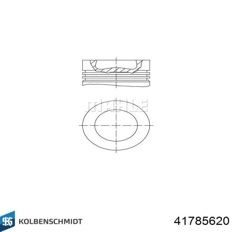028PI00155002 Mahle Original Pistón completo para 1 cilindro, segunda reparación (+0,50 mm)