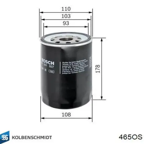 465-OS Kolbenschmidt filtro de aceite