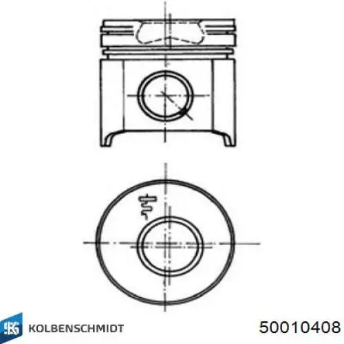 Aros de pistón para 1 cilindro, STD 50010408 Kolbenschmidt