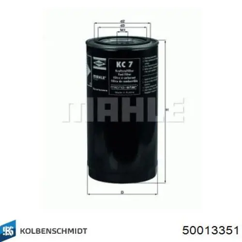 Comprar 50013351 Kolbenschmidt Filtro diesel