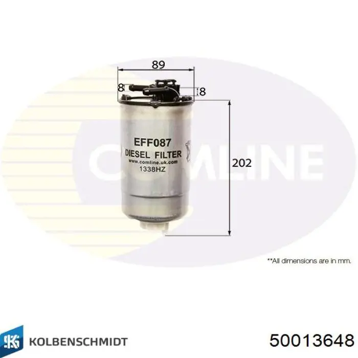 50013648 Kolbenschmidt filtro combustible