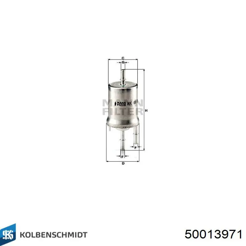 50013971 Kolbenschmidt filtro combustible