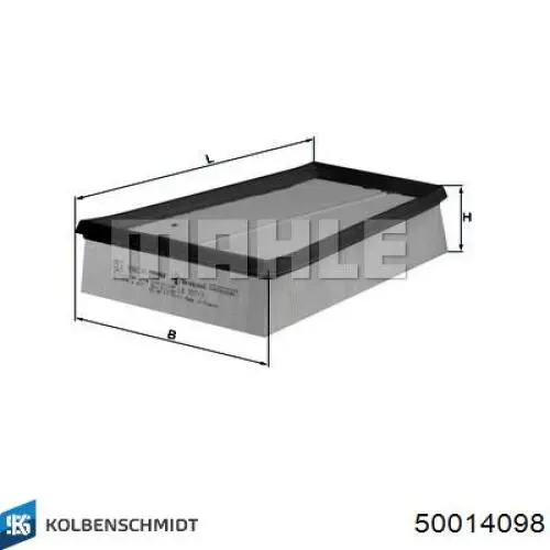 50014098 Kolbenschmidt Filtro de aire de motor