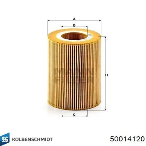 Filtro de aceite 50014120 Kolbenschmidt