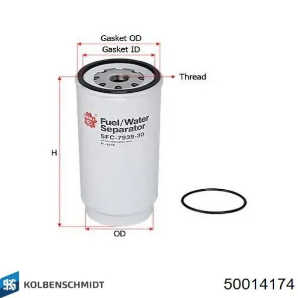 50014174 Kolbenschmidt filtro combustible