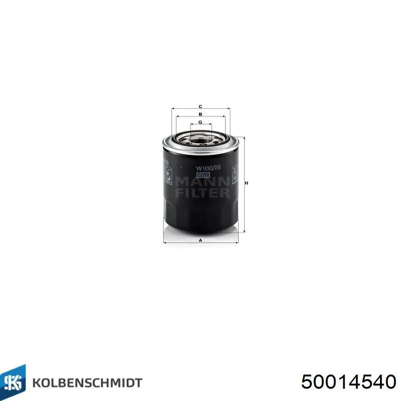 Comprar 50014540 Kolbenschmidt Filtros de aceite
