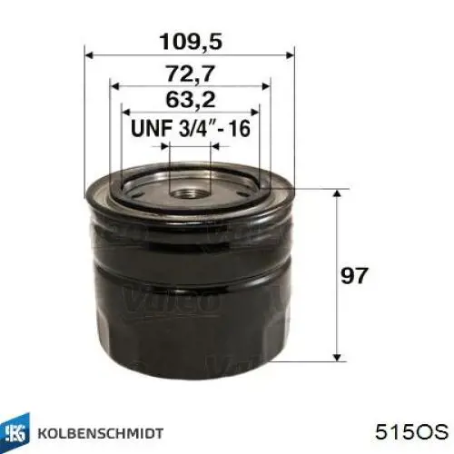 515-os Kolbenschmidt filtro de aceite