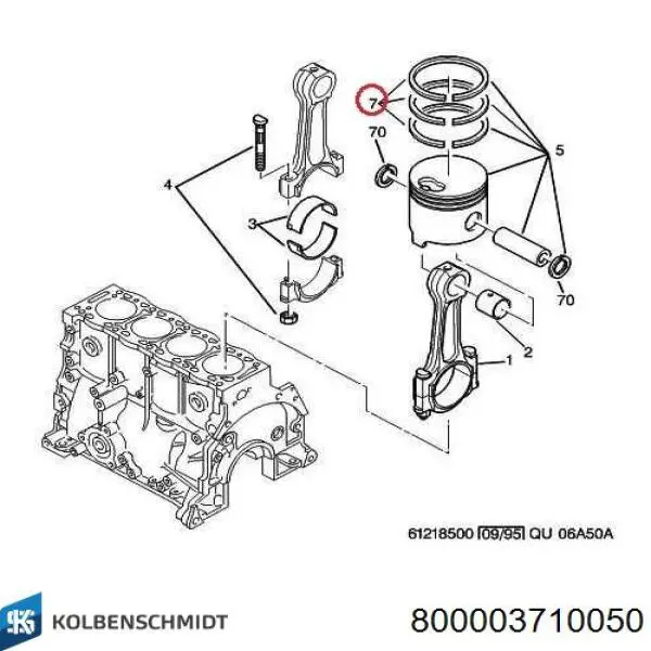 Comprar 800003710050 Kolbenschmidt Juego de aros de pistón para 1 cilindro, sobremedida (+0,50 mm)