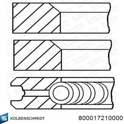 800017210000 Kolbenschmidt juego de aros de pistón para 1 cilindro, std