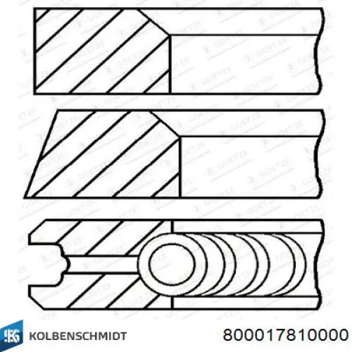 800017810000 Kolbenschmidt juego de aros de pistón para 1 cilindro, std