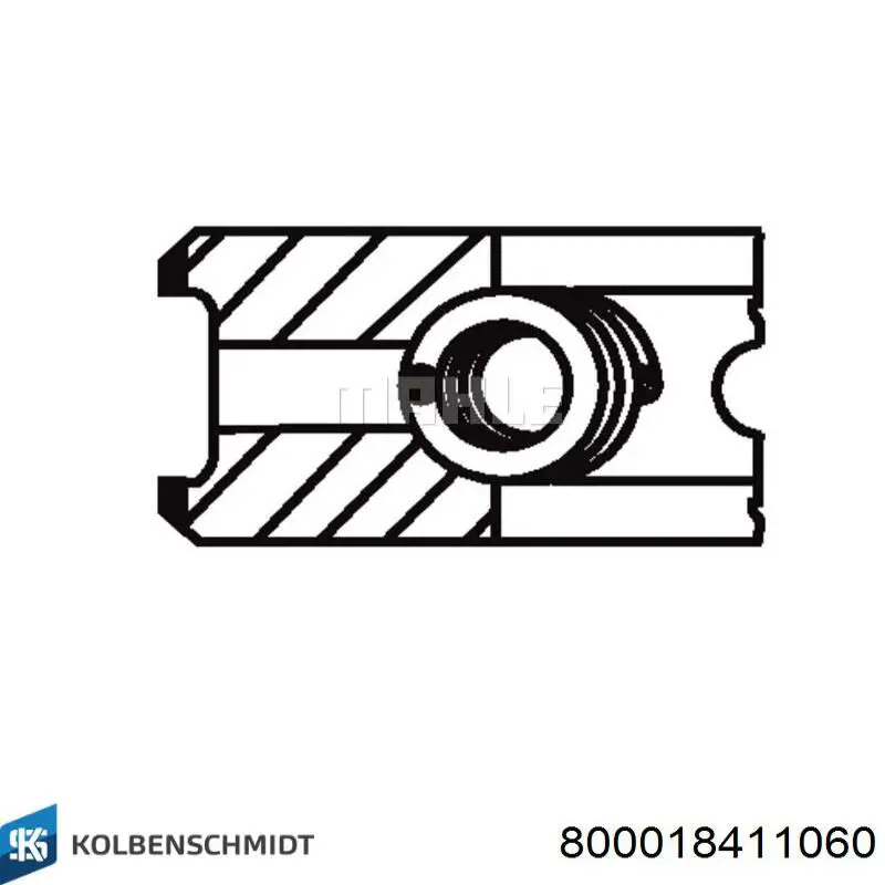 Juego de aros de pistón para 1 cilindro, sobremedida (+0,65 mm) 800018411060 Kolbenschmidt