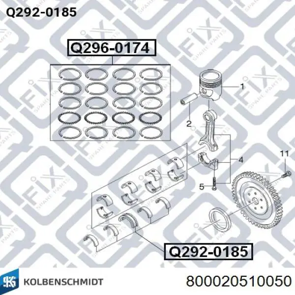 Juego de aros de pistón para 1 cilindro, sobremedida (+0,50 mm) Kolbenschmidt 800020510050 precio, desde 16,26 EUR
