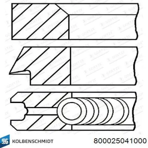 800025041000 Kolbenschmidt juego de aros de pistón, motor, std